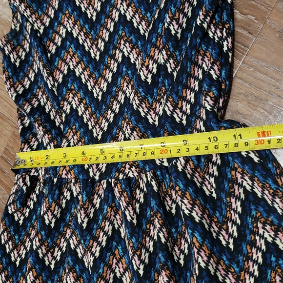 (XS) Enough About Me... Geometric Print Fit & Flare Lightweight Dress Casual - Picture 6 of 9